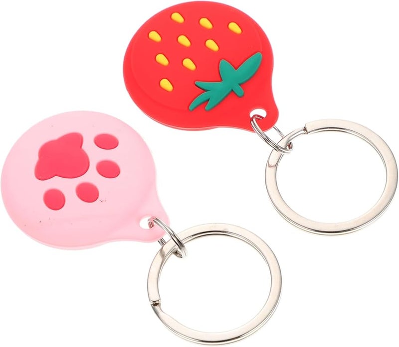 Jojofuny 2 Pack Lost Keychain Case Protective Sleeve Shockproof Scratch Resistant Strawberry Design - Image 1